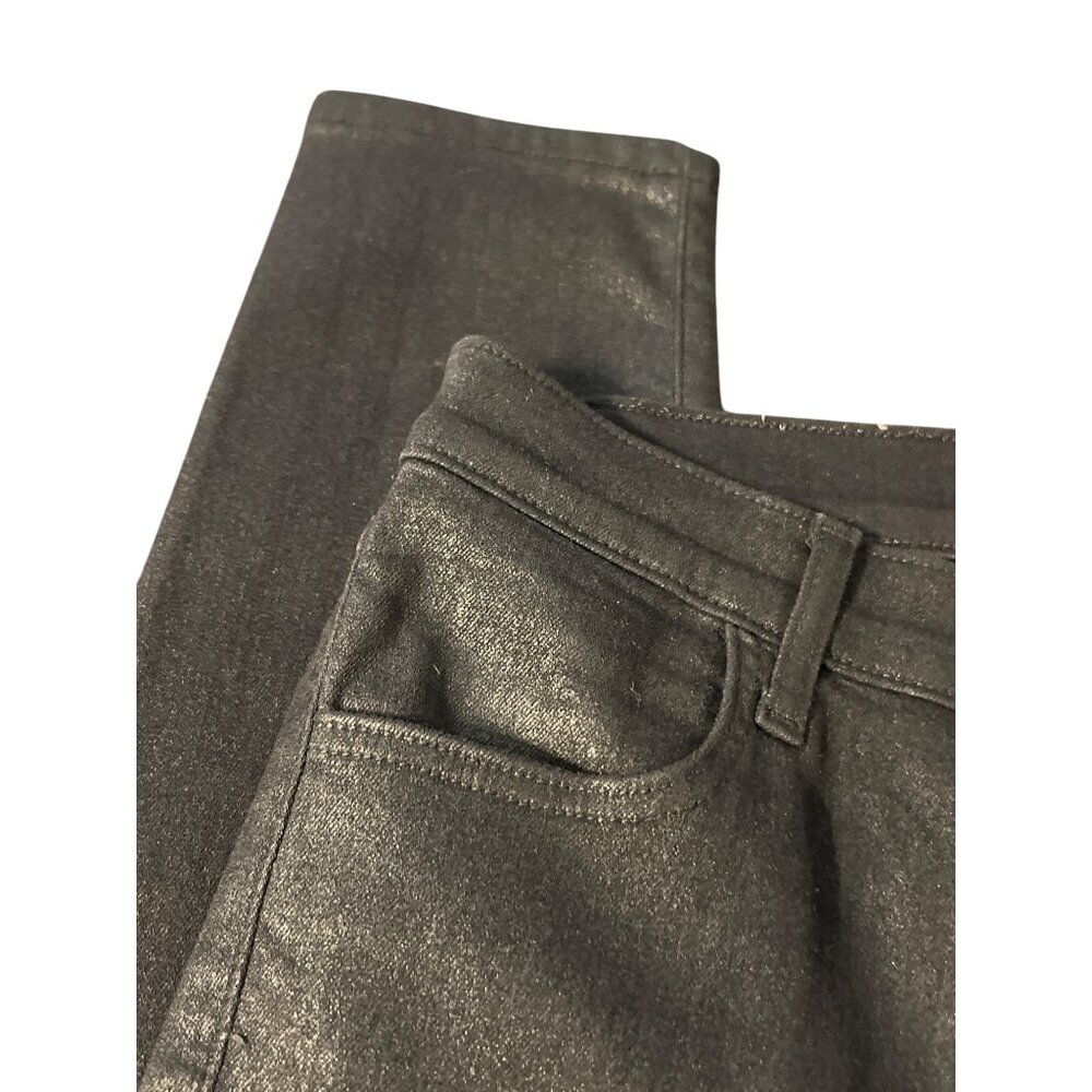 J Brand Womens Maria Skinny Jeans Black Cristalline Denim Size 26 USA - Picture 2 of 6